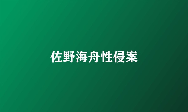佐野海舟性侵案