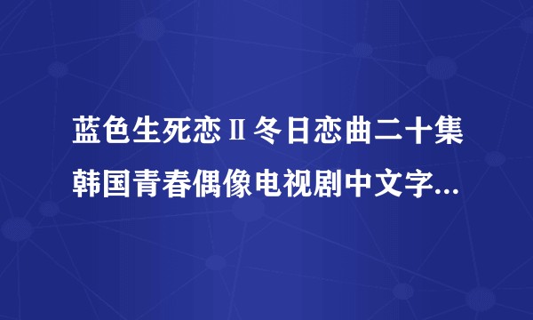 蓝色生死恋Ⅱ冬日恋曲二十集韩国青春偶像电视剧中文字幕韩/国语发音(DVD)