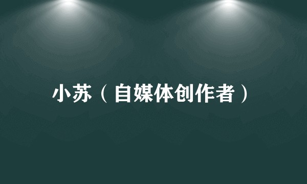 小苏（自媒体创作者）