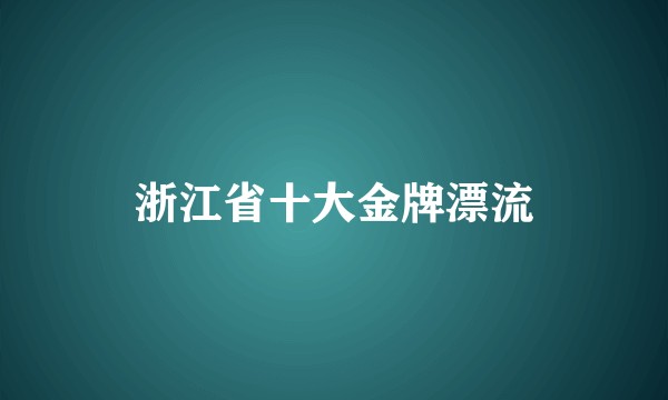 浙江省十大金牌漂流