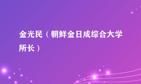 金光民（朝鲜金日成综合大学所长）