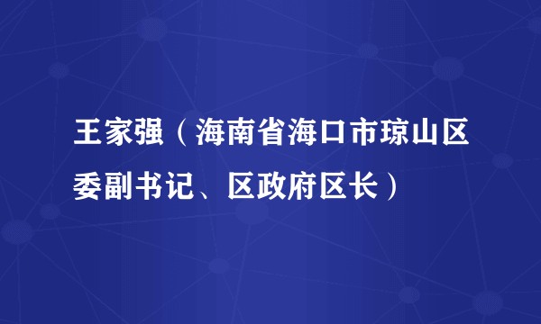 王家强（海南省海口市琼山区委副书记、区政府区长）
