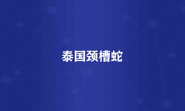 泰国颈槽蛇