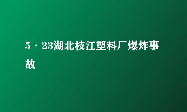 5·23湖北枝江塑料厂爆炸事故