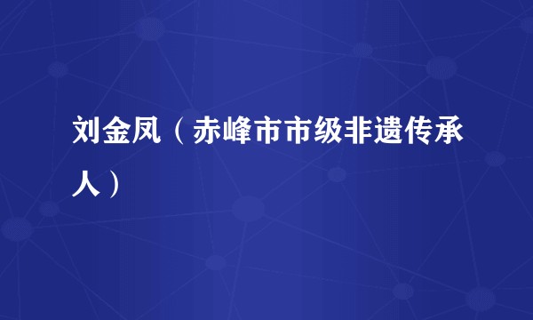 刘金凤（赤峰市市级非遗传承人）