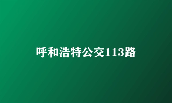呼和浩特公交113路