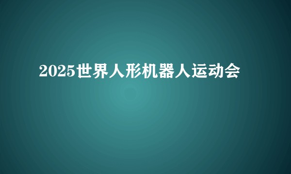 2025世界人形机器人运动会