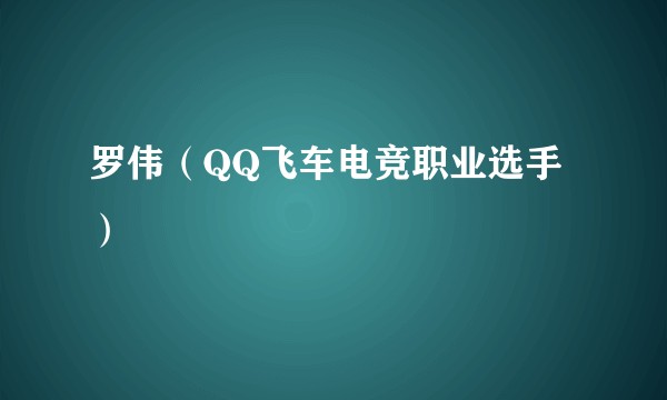 罗伟（QQ飞车电竞职业选手）