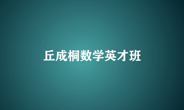 丘成桐数学英才班