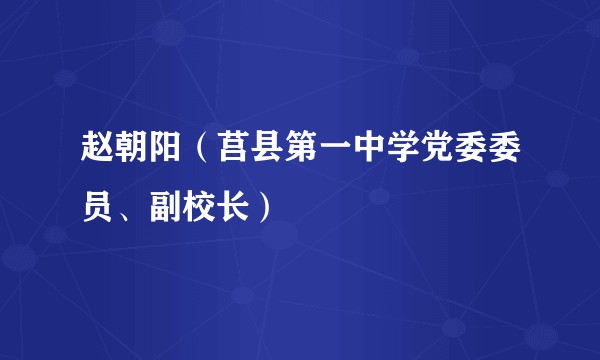 赵朝阳（莒县第一中学党委委员、副校长）