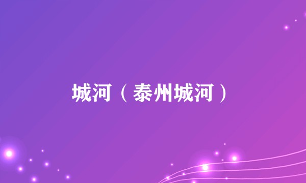 城河(泰州城河)
