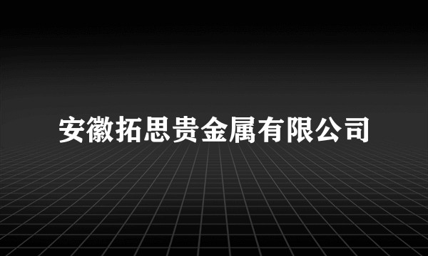 安徽拓思贵金属有限公司