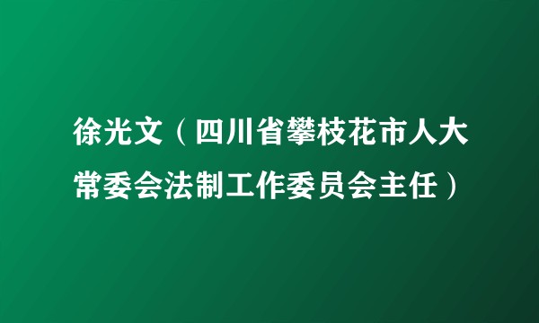 徐光文（四川省攀枝花市人大常委会法制工作委员会主任）