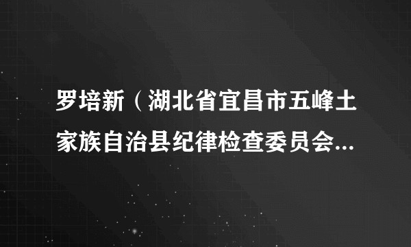 罗培新(湖北省宜昌市五峰土家族自治县纪律检查委员会常委、五峰土家族自治县监察委员会委员)