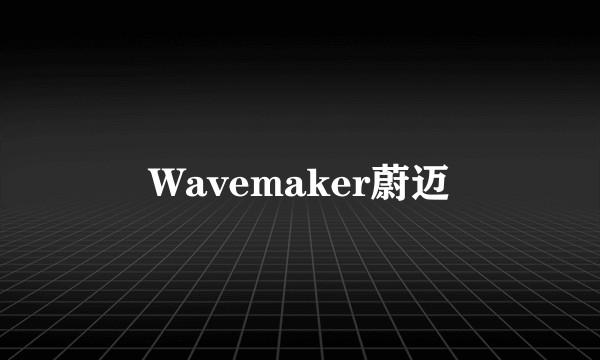Wavemaker蔚迈