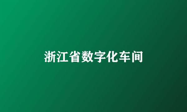 浙江省数字化车间