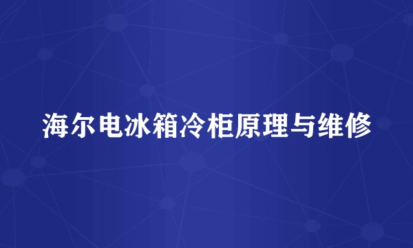 海尔电冰箱冷柜原理与维修