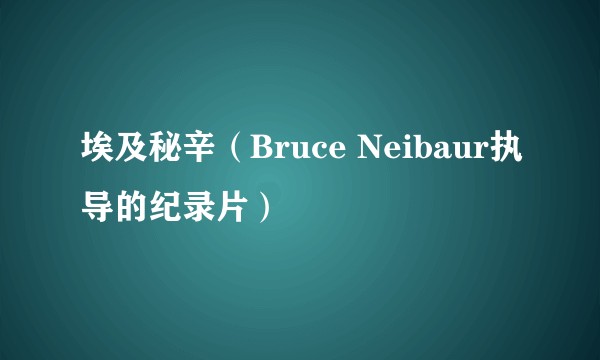 埃及秘辛（Bruce Neibaur执导的纪录片）