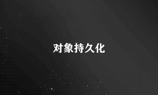 对象持久化