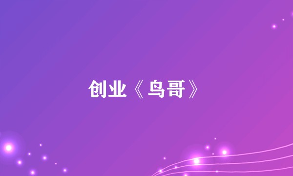 创业《鸟哥》