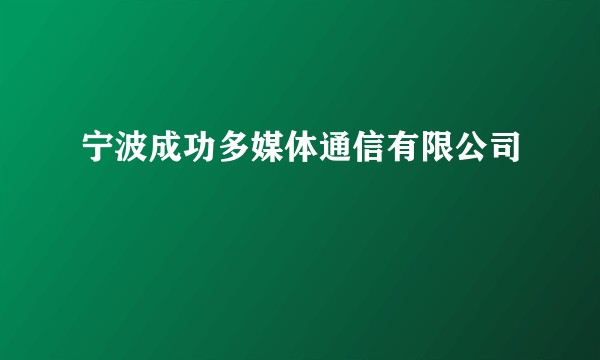 宁波成功多媒体通信有限公司
