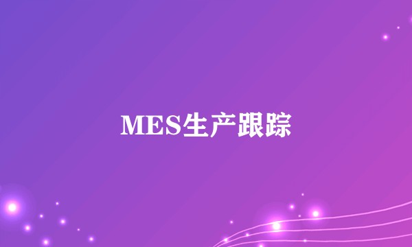 MES生产跟踪