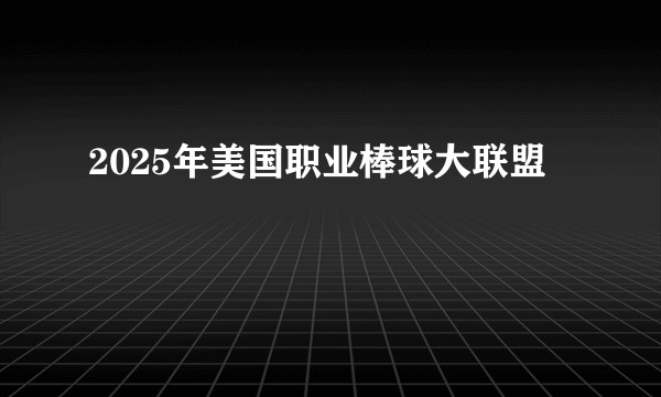 2025年美国职业棒球大联盟