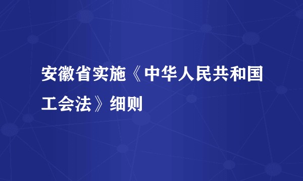 安徽省实施《中华人民共和国工会法》细则