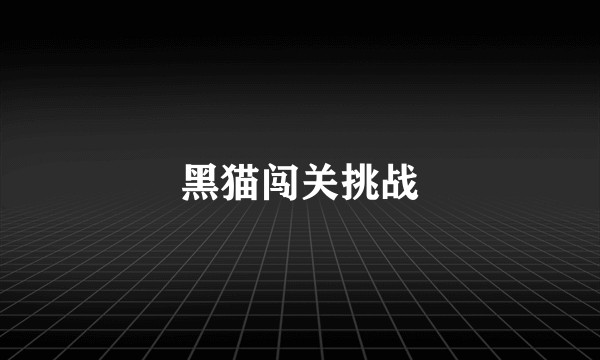 黑猫闯关挑战