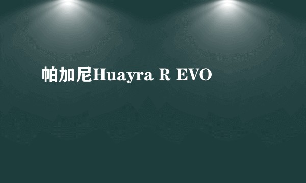 帕加尼Huayra R EVO