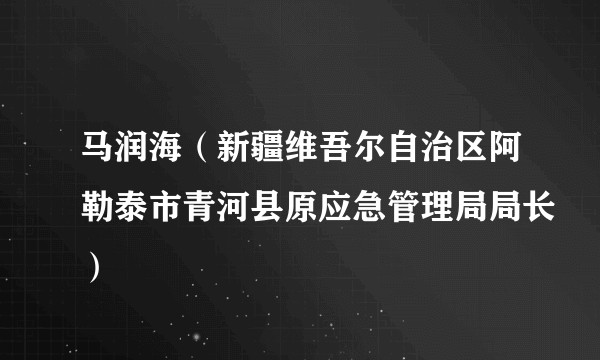 马润海（新疆维吾尔自治区阿勒泰市青河县原应急管理局局长）