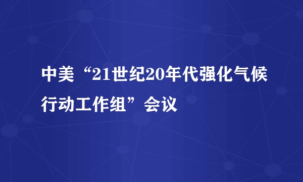 中美“21世纪20年代强化气候行动工作组”会议