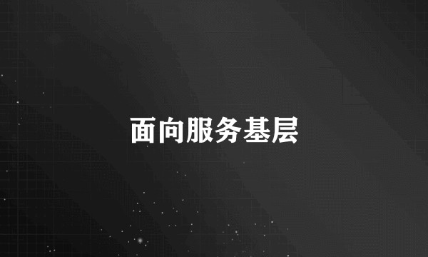 面向服务基层
