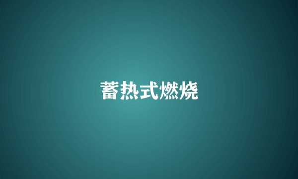 蓄热式燃烧