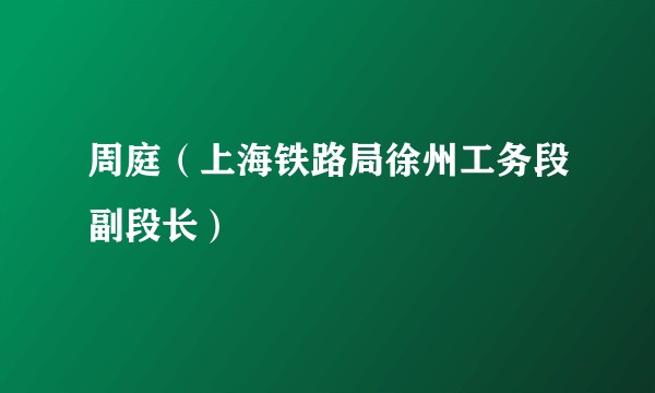 周庭（上海铁路局徐州工务段副段长）