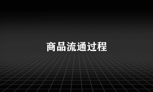 商品流通过程