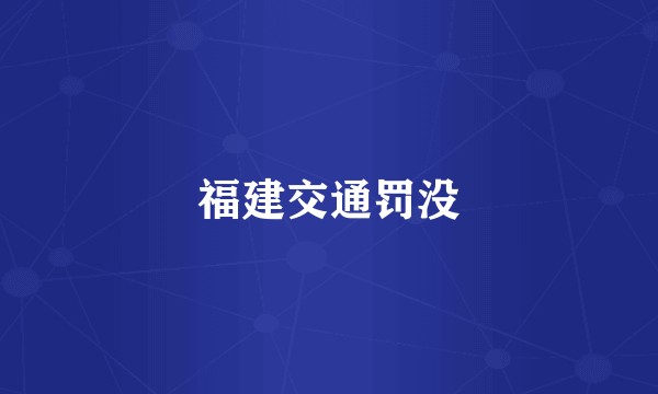 福建交通罚没