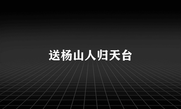 送杨山人归天台