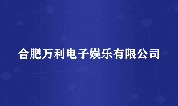 合肥万利电子娱乐有限公司