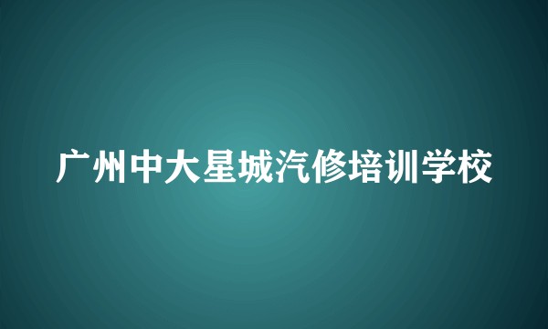 广州中大星城汽修培训学校