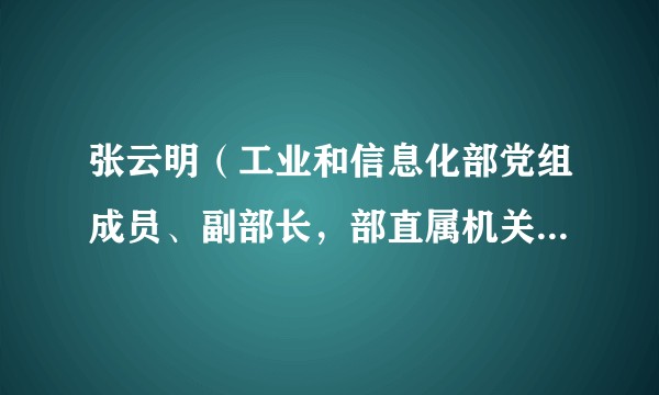 张云明（工业和信息化部党组成员、副部长，部直属机关党委书记）