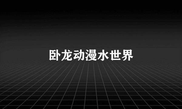 卧龙动漫水世界