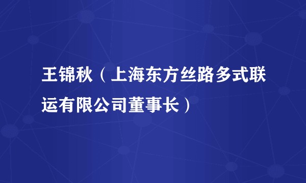 王锦秋（上海东方丝路多式联运有限公司董事长）