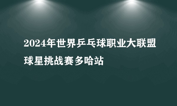 2024年世界乒乓球职业大联盟球星挑战赛多哈站