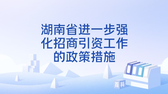 湖南省进一步强化招商引资工作的政策措施