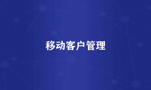 移动客户管理