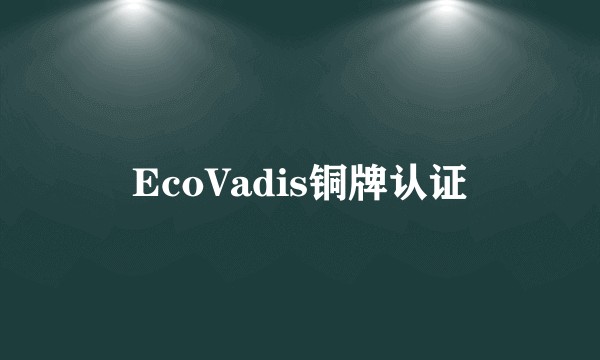 EcoVadis铜牌认证