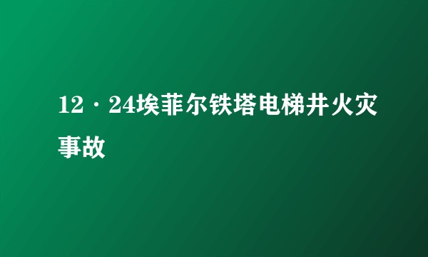 12·24埃菲尔铁塔电梯井火灾事故