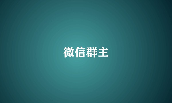 微信群主