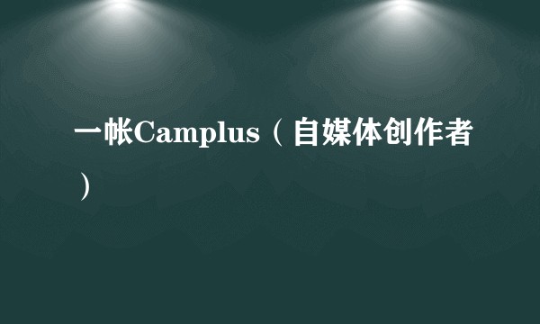 一帐Camplus（自媒体创作者）